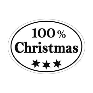 Label 100% Christmas