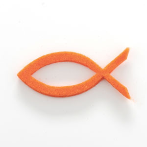 Filzelement Christlicher Fisch in Orange